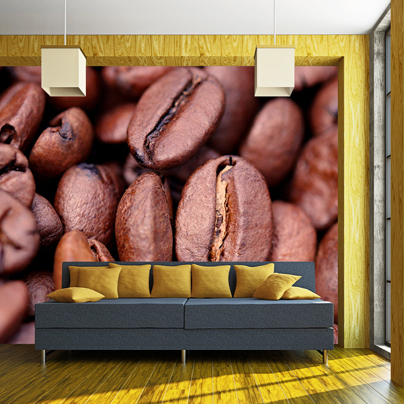 Coffee Beans Mural Wallpaper for Coffee Shop Decor, Custom Size Available