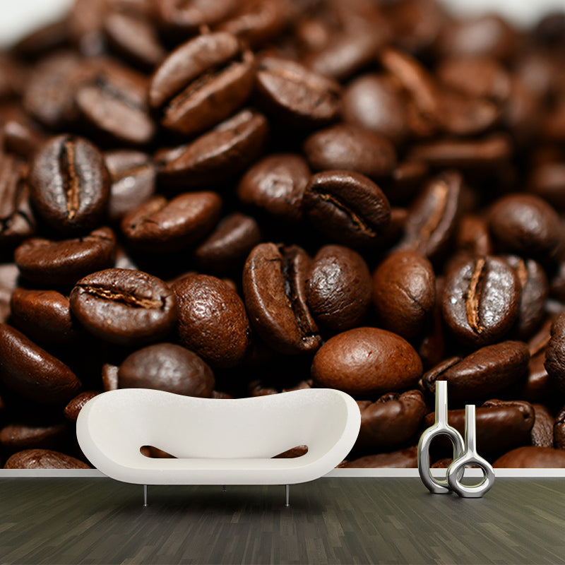 Coffee Beans Mural Wallpaper for Coffee Shop Decor, Custom Size Available