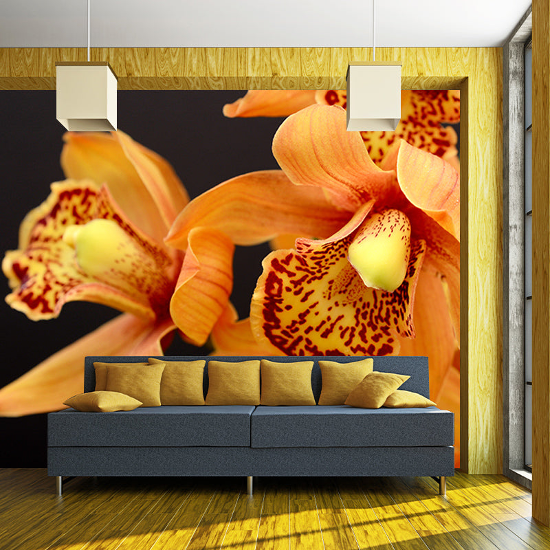 Orchid Flower Wall Covering for Living Room Waterproofing Mural Wallpaper Decorative