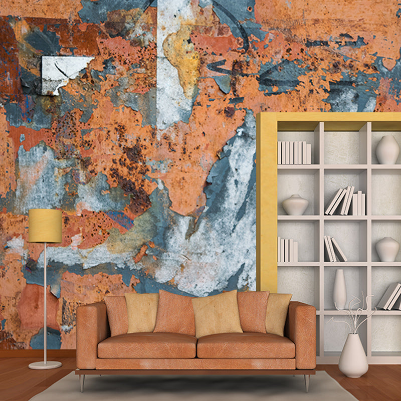 Rusty Metal Mural Wallpaper for Living Room Decor, Custom Size Available