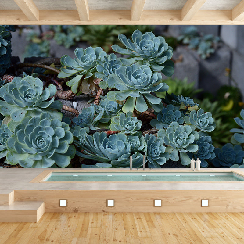 Contemporary Sitting Room Mural Wallpaper Tropical Plants Wall Decor, Moisture Resistant