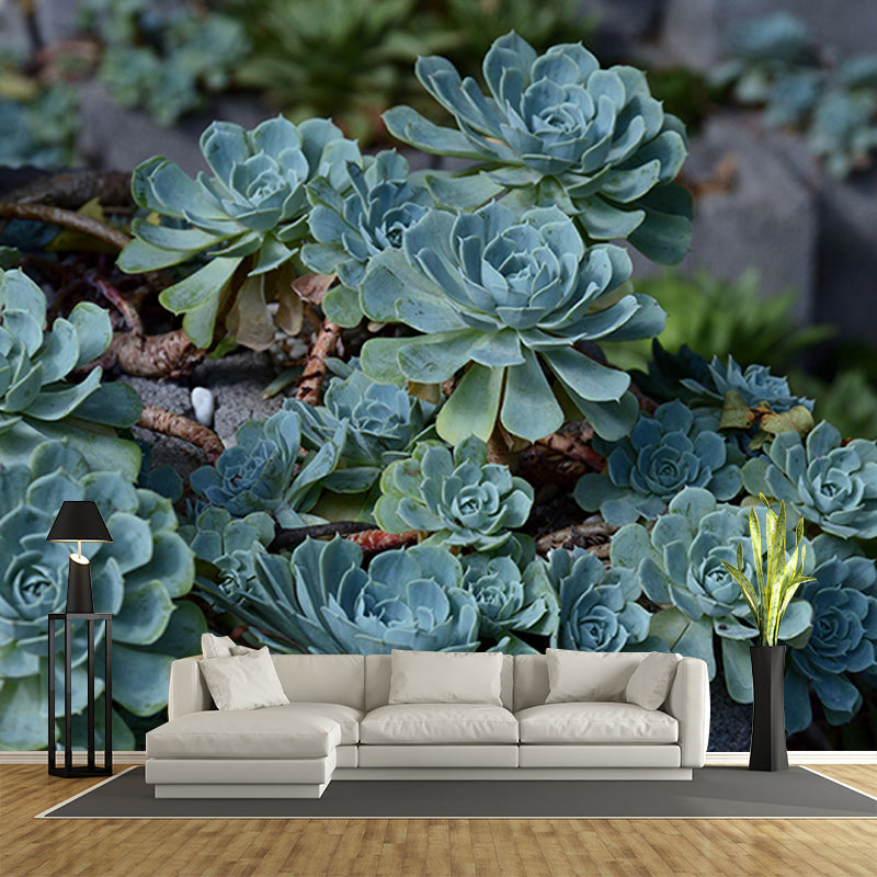 Contemporary Sitting Room Mural Wallpaper Tropical Plants Wall Decor, Moisture Resistant