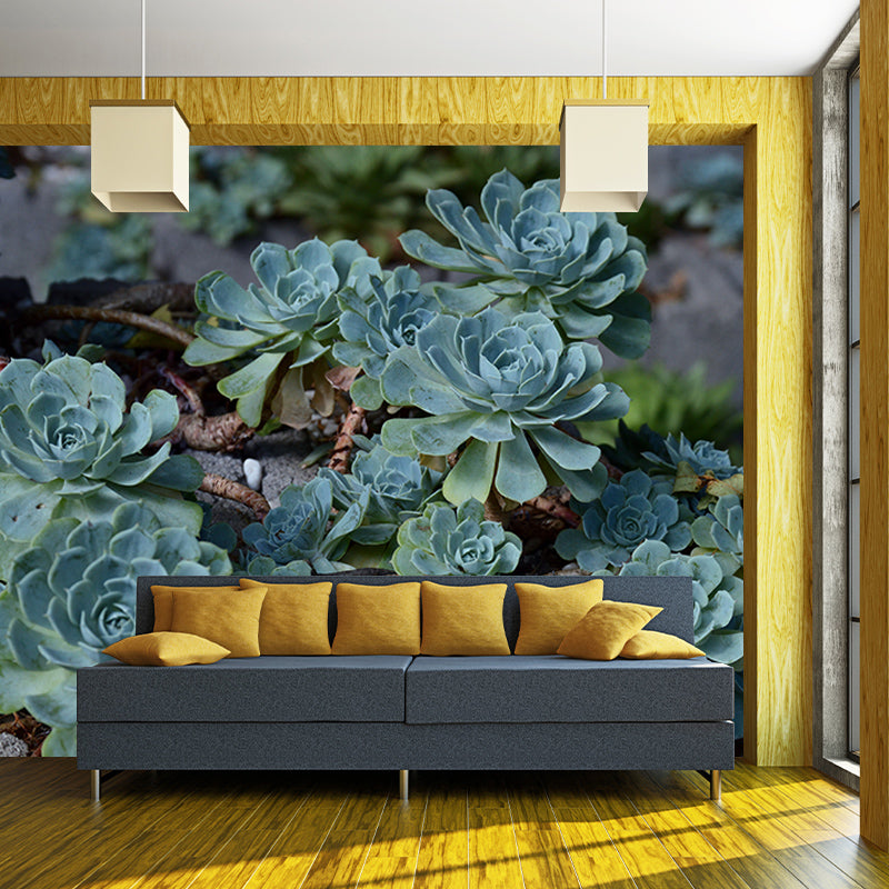 Contemporary Sitting Room Mural Wallpaper Tropical Plants Wall Decor, Moisture Resistant