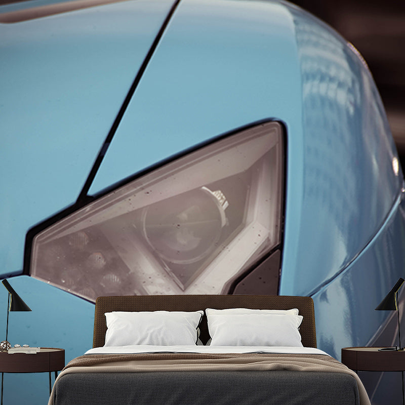 Car Transportation Mural Wallpaper Moisture Resistant Contemporary Bedroom Wall Decor