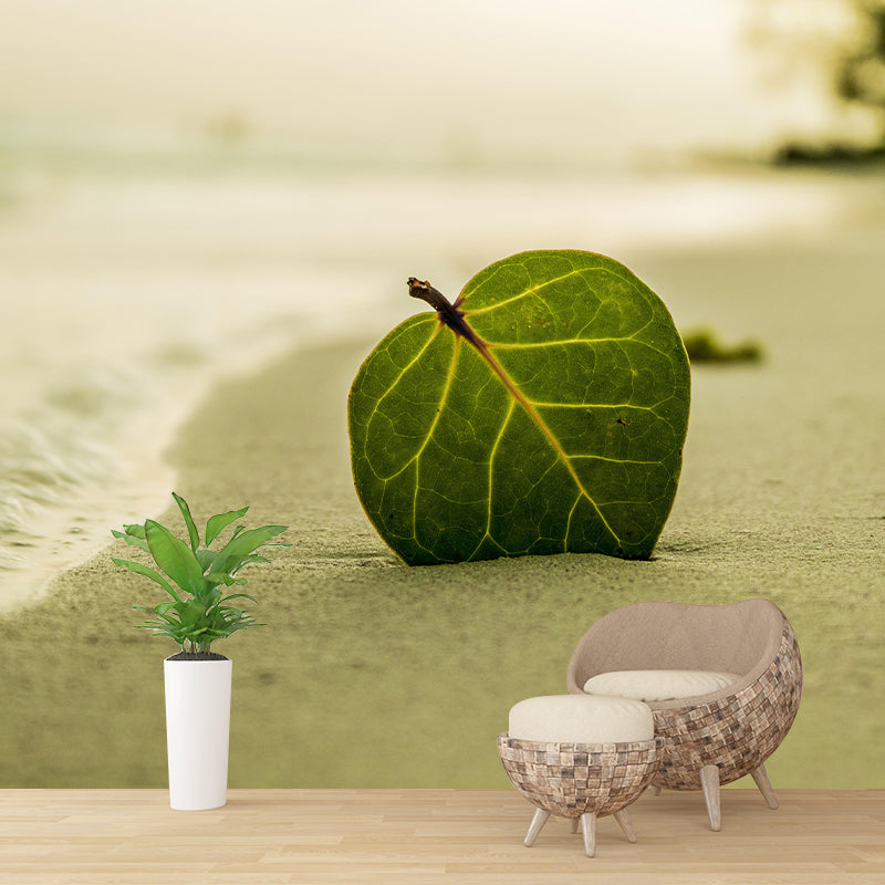 Customized Beach Mural Wallpaper Mildew Resistant for Living Room Decor