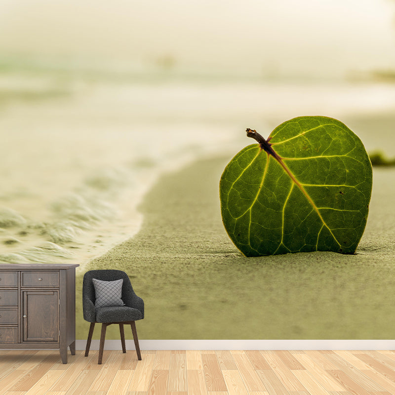 Customized Beach Mural Wallpaper Mildew Resistant for Living Room Decor