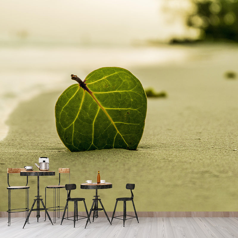 Customized Beach Mural Wallpaper Mildew Resistant for Living Room Decor