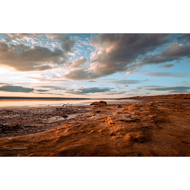 Photography Horizontal Coastal Mural Wallpaper Mildew Resistant for Bathroom