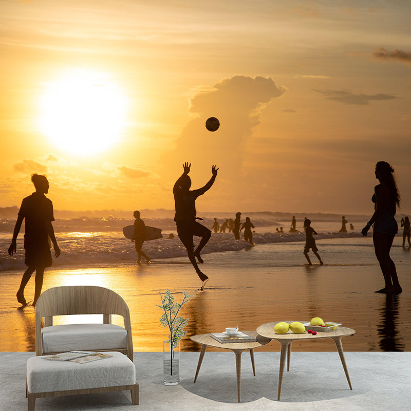 Coastal Mural Wall Covering for Bathroom Decorative Environmental Wallpaper