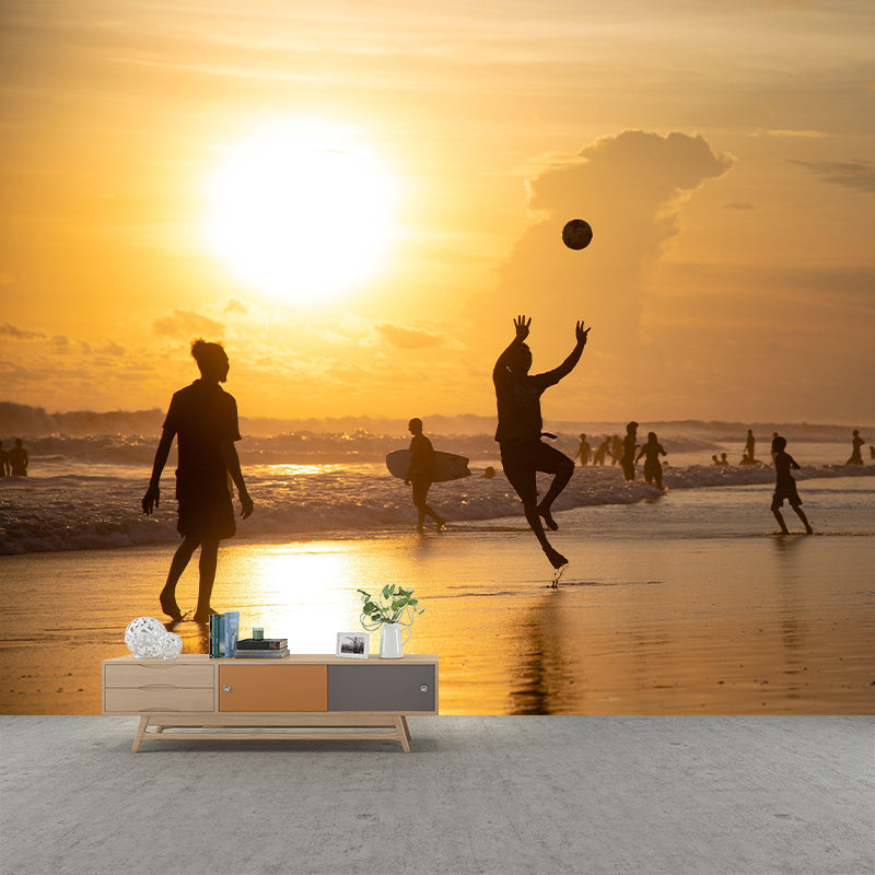 Coastal Mural Wall Covering for Bathroom Decorative Environmental Wallpaper