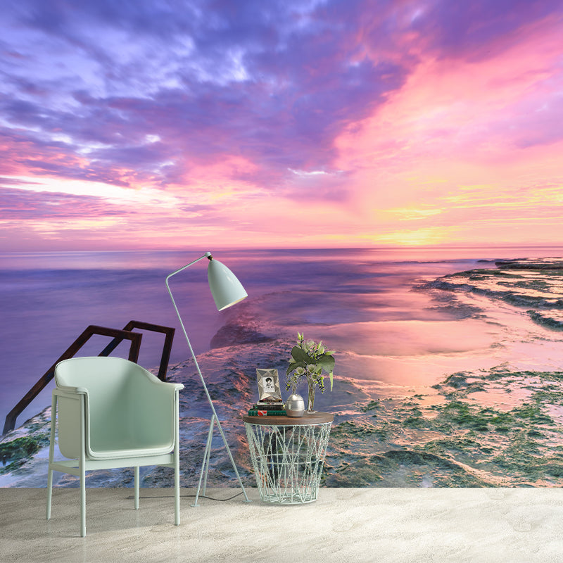 Beach Mural Wall Covering for Bathroom Decorative Eco-friendly Wallpaper