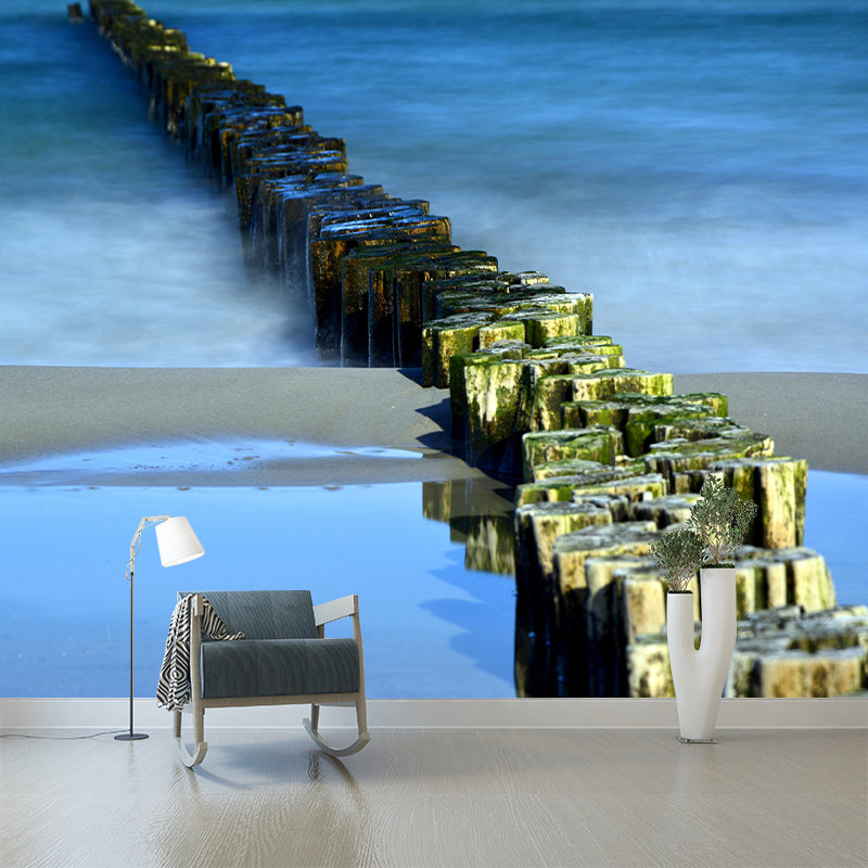 Beach Mural Wall Covering for Bathroom Decorative Eco-friendly Wallpaper