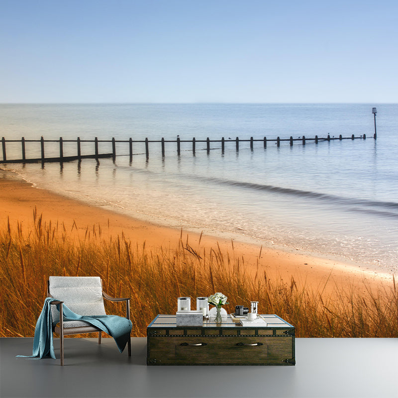 Beach Mural Wall Covering for Bathroom Decorative Eco-friendly Wallpaper