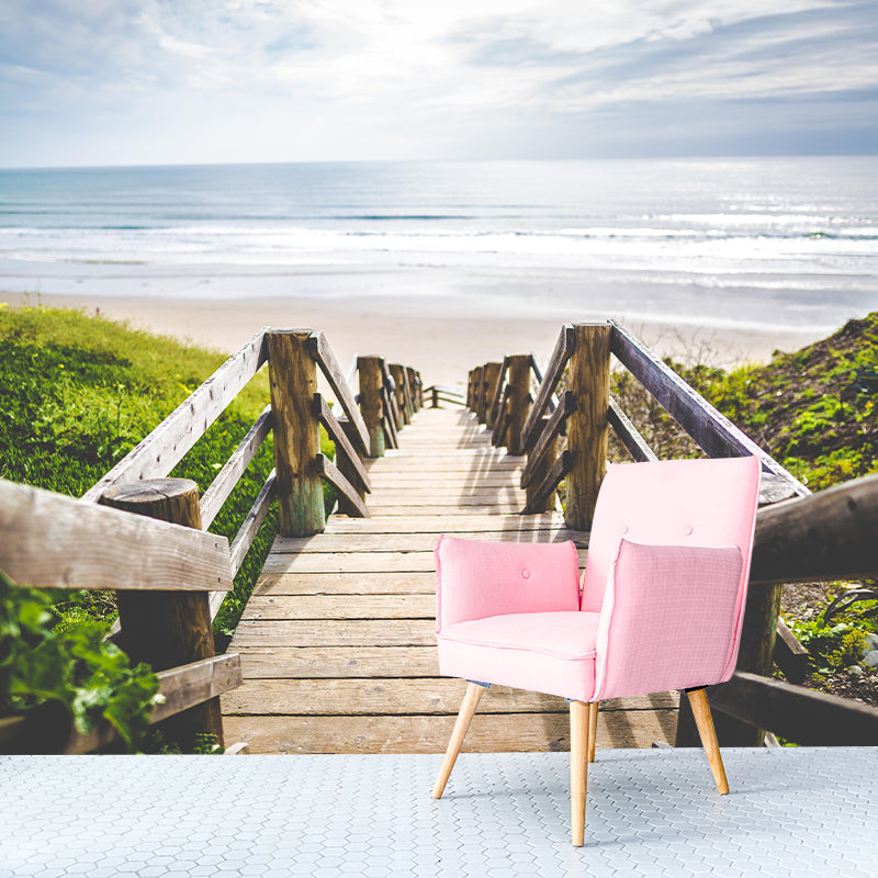 Beach Mural Wall Covering for Bathroom Decorative Eco-friendly Wallpaper