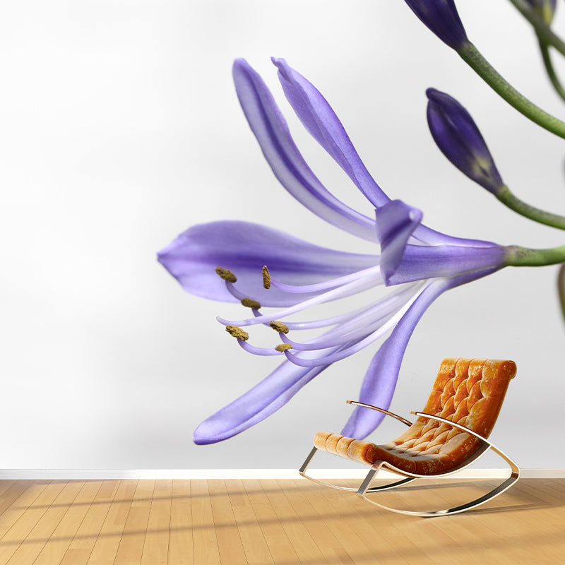 Lily Mural Wall Covering for Living Room Decorative Mildew Resistant Wallpaper