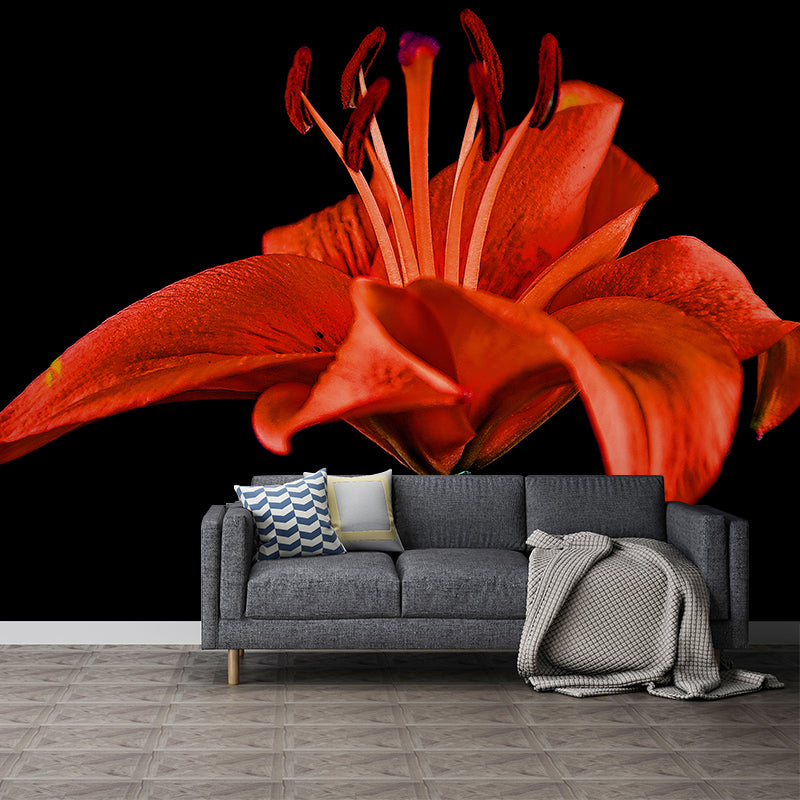 Lily Mural Wall Covering for Living Room Decorative Mildew Resistant Wallpaper