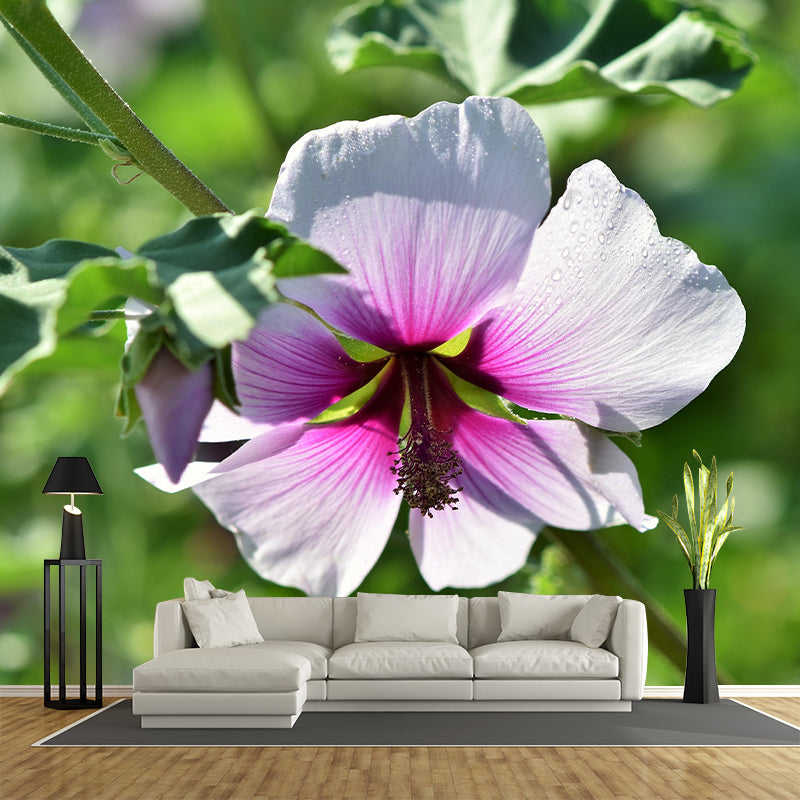 Mallow Mural Wall Covering for Living Room Decorative Mildew Resistant Wallpaper