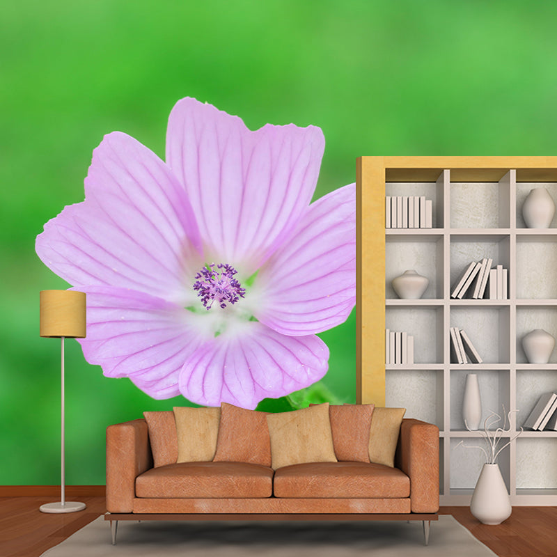 Mallow Mural Wall Covering for Living Room Decorative Mildew Resistant Wallpaper