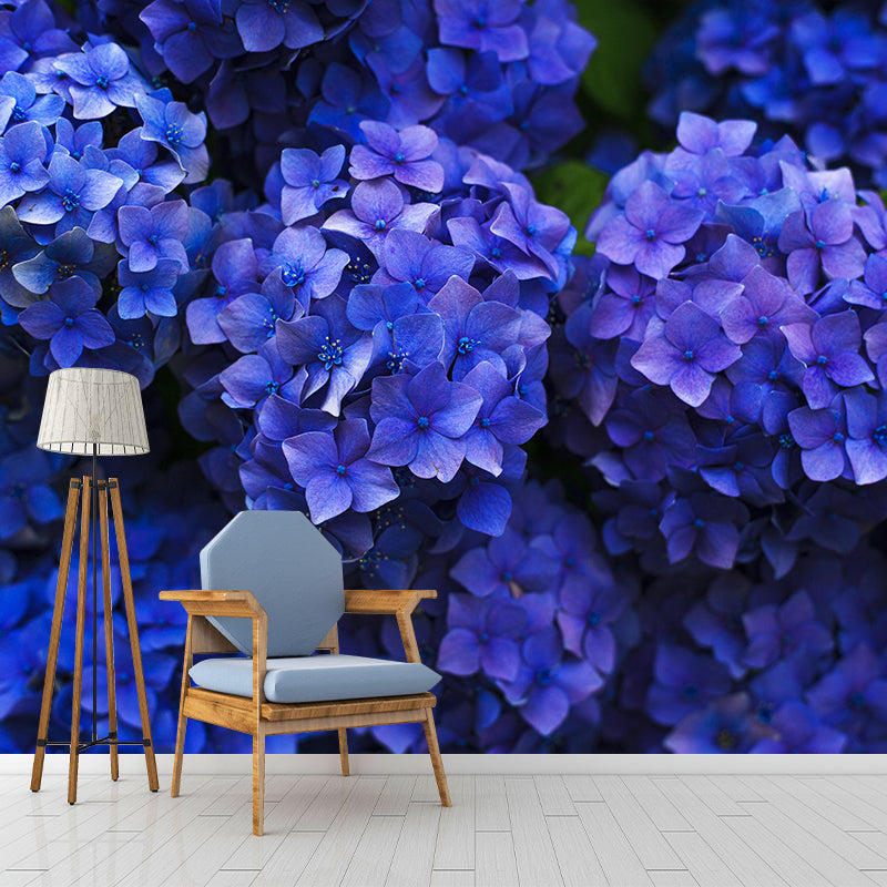 Beautiful Hydrangea Mural Wallpaper Mildew Resistant for Living Room Decor