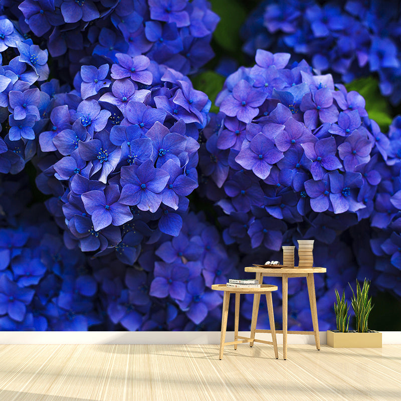 Beautiful Hydrangea Mural Wallpaper Mildew Resistant for Living Room Decor