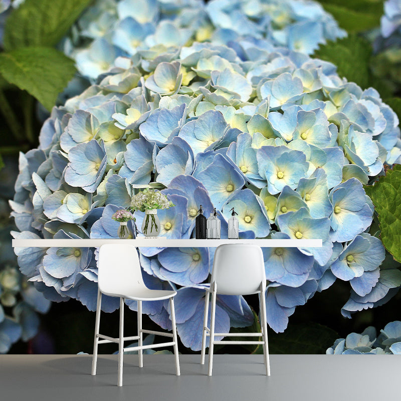 Beautiful Hydrangea Mural Wallpaper Mildew Resistant for Living Room Decor