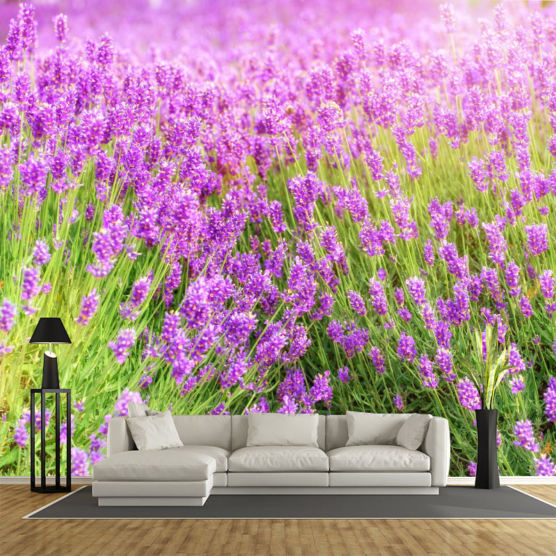 Lavender Mural Wall Covering for Living Room Decorative Mildew Resistant Wallpaper