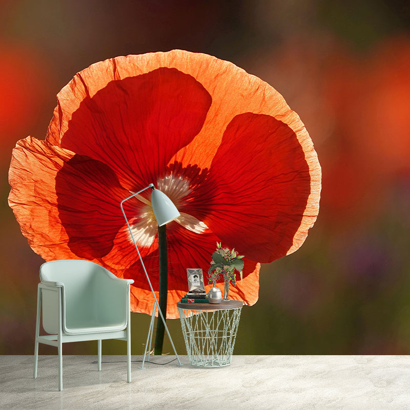 Beautiful Flower Mural Wallpaper Mildew Resistant for Living Room Decor