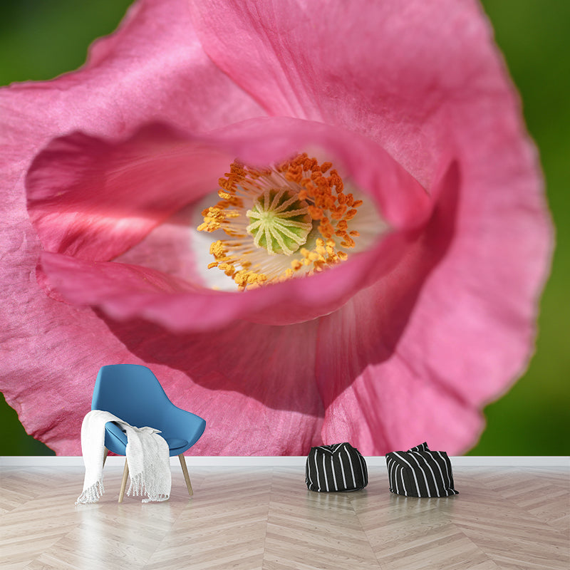 Beautiful Flower Mural Wallpaper Mildew Resistant for Living Room Decor