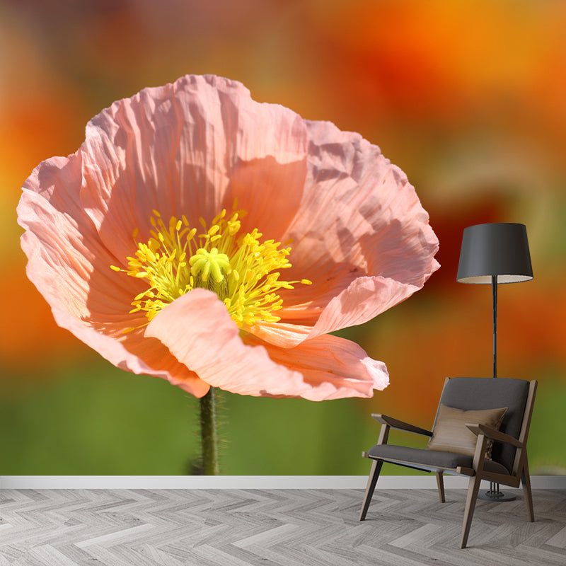 Beautiful Flower Mural Wallpaper Mildew Resistant for Living Room Decor