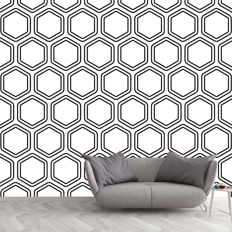 Customized Illustration Geometry Moisture Resistant Wall Mural for Reading Room