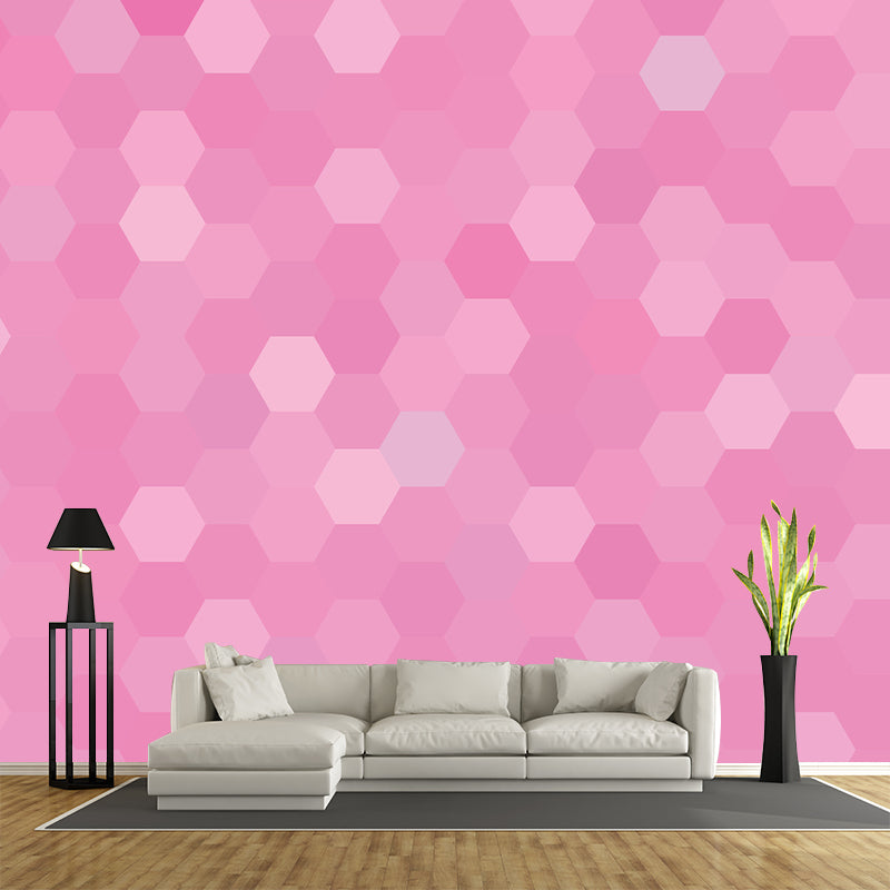 Customized Illustration Geometry Moisture Resistant Wall Mural for Reading Room