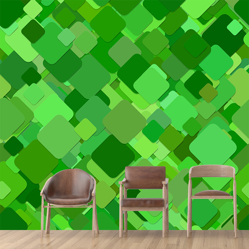 Square Illustration Wall Covering for Bedroom Moisture Resistant Multiple Sizes Available