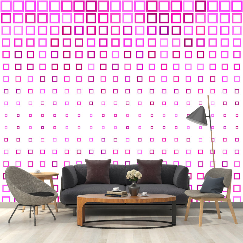 Square Illustration Wall Covering for Bedroom Moisture Resistant Multiple Sizes Available