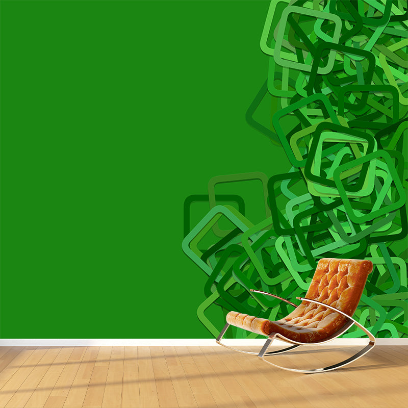 Square Illustration Wall Covering for Bedroom Moisture Resistant Multiple Sizes Available