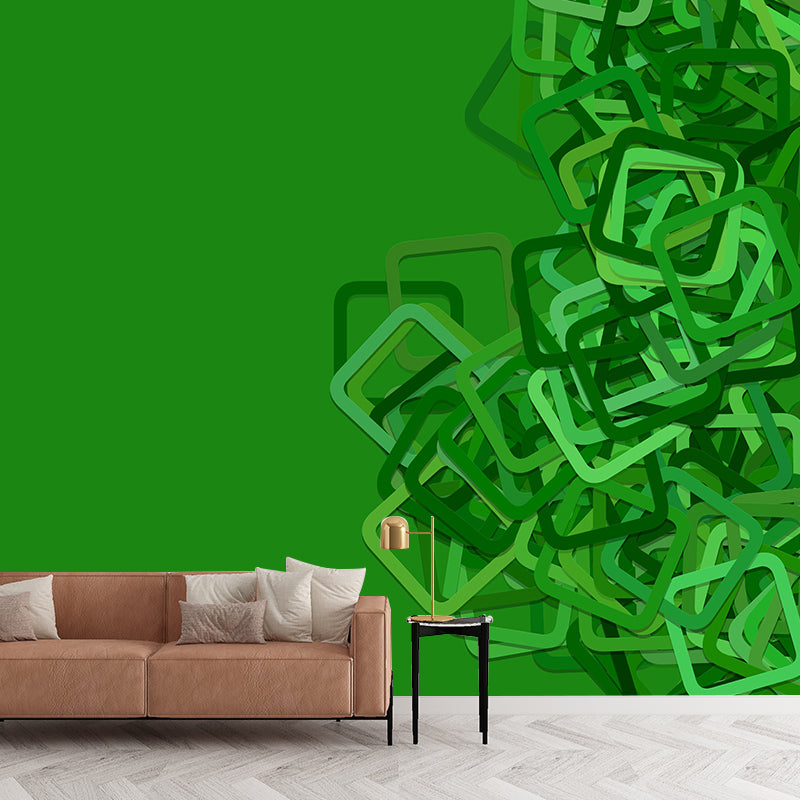 Square Illustration Wall Covering for Bedroom Moisture Resistant Multiple Sizes Available