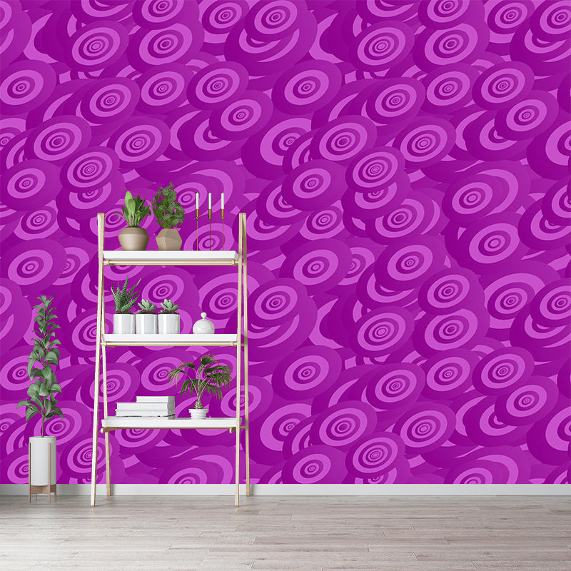 Illustration House Interior Wall Mural Mildew Resistant for Sitting Room