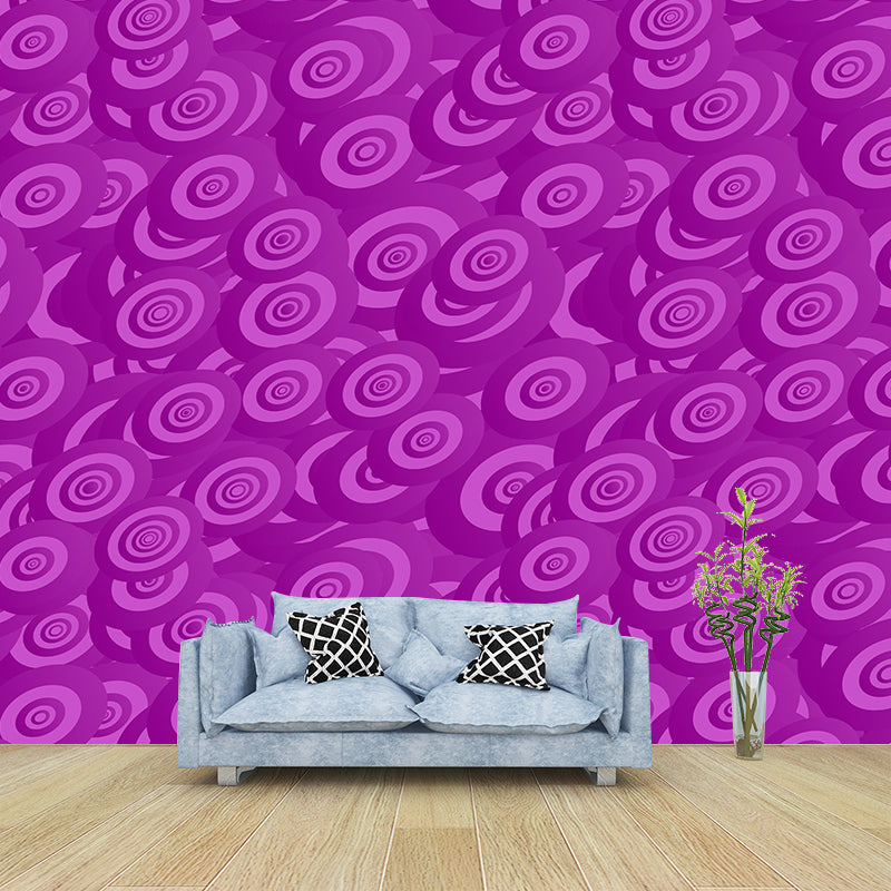 Illustration House Interior Wall Mural Mildew Resistant for Sitting Room
