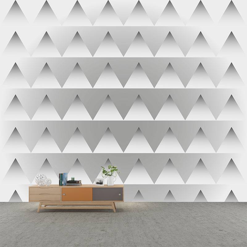 Illustration House Interior Wall Mural Mildew Resistant for Sitting Room