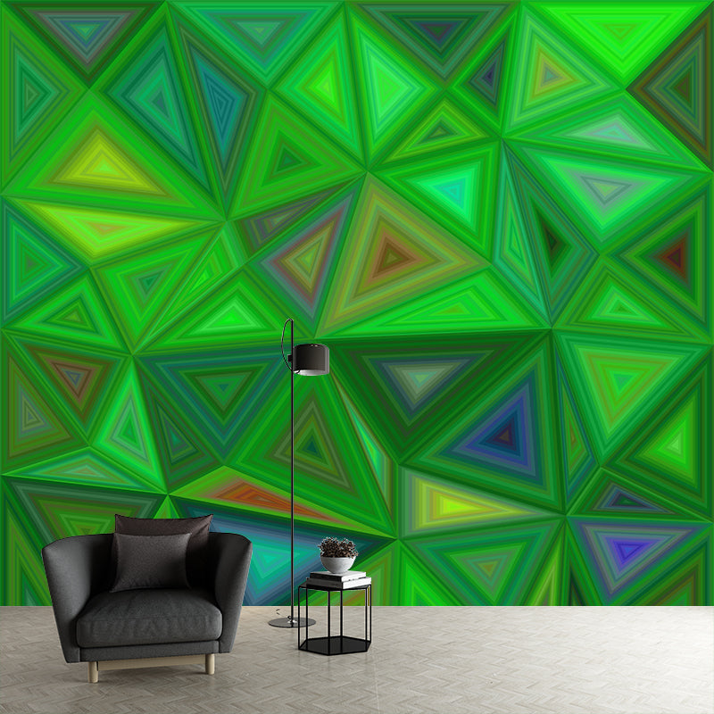 Illustration House Interior Wall Mural Mildew Resistant for Sitting Room