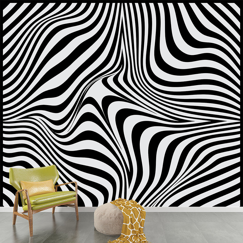 Customized Geometry Moisture Resistant Mural Wallpaper for Reading Room