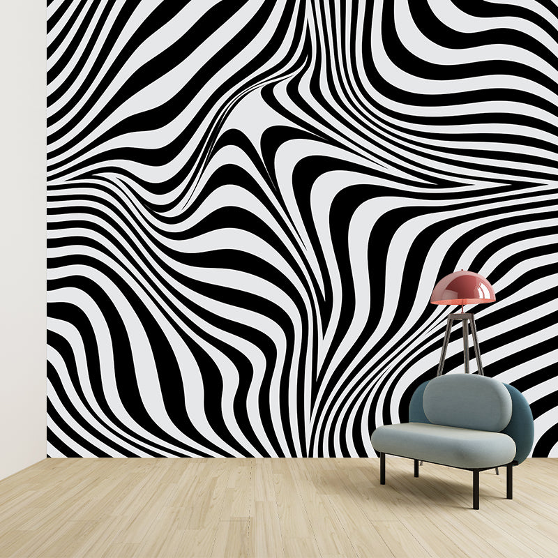 Customized Geometry Moisture Resistant Mural Wallpaper for Reading Room