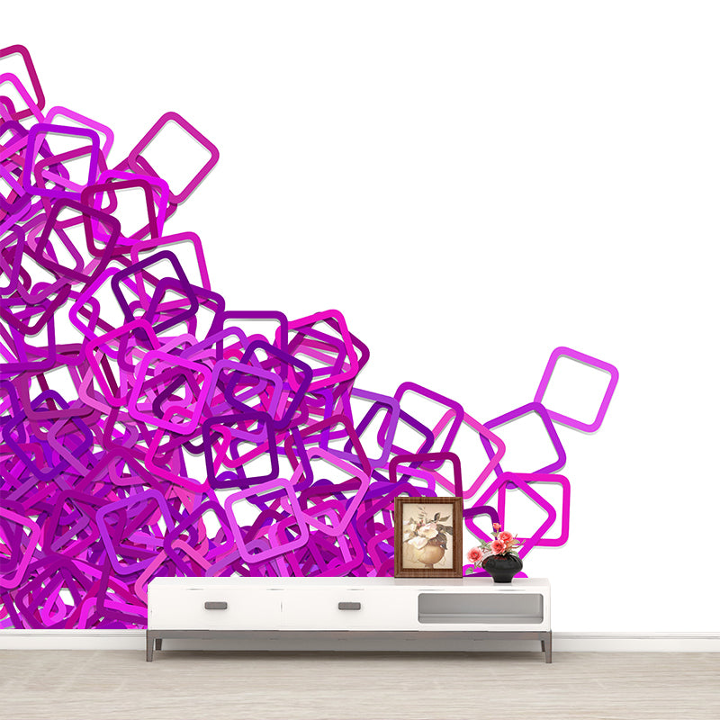 Customized Geometry Moisture Resistant Mural Wallpaper for Reading Room