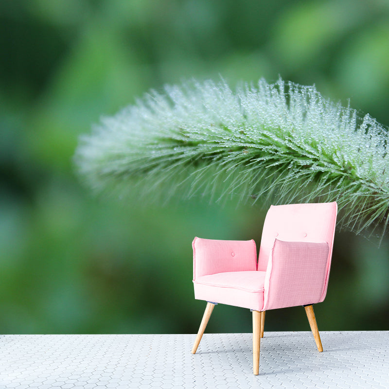 Customized Dogs Tail Grass Wall Mural Stain Resistant for Living Room Decor