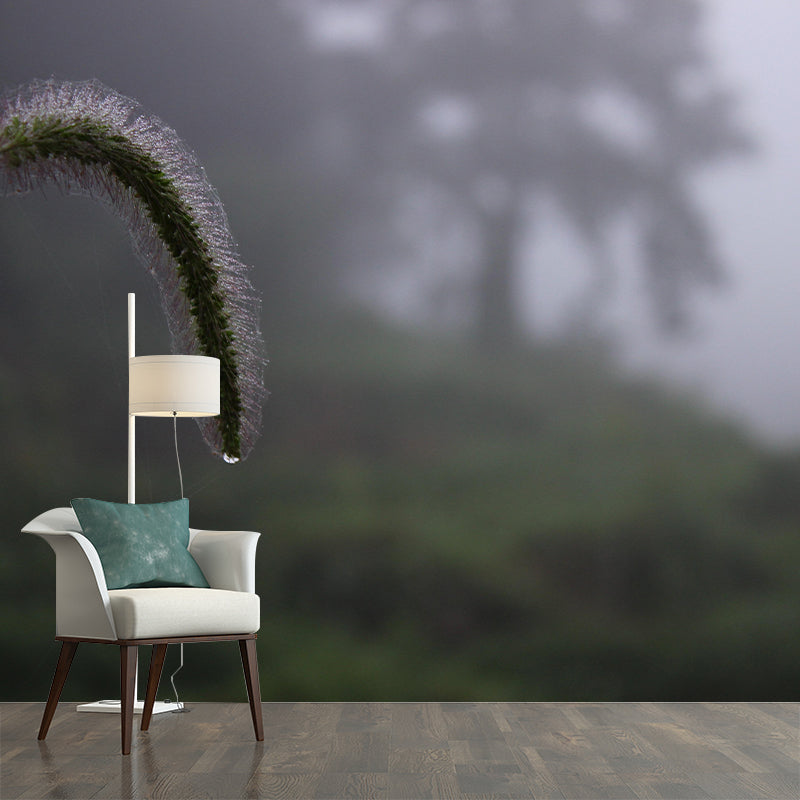 Customized Dogs Tail Grass Wall Mural Stain Resistant for Living Room Decor