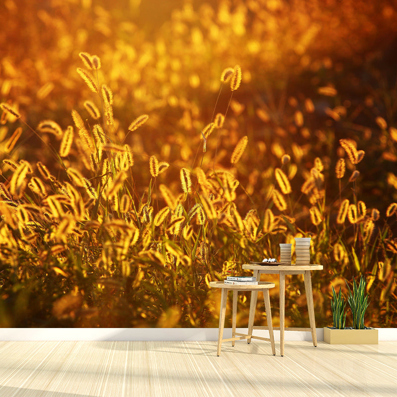 Foxtail Plant Mural Wallpaper Eco-friendly Moisture Resistant for Bedroom Decor