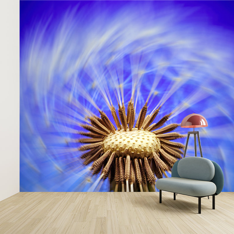 White Dandelion Mural Wallpaper Stain Resistant Modern Interior Decoration