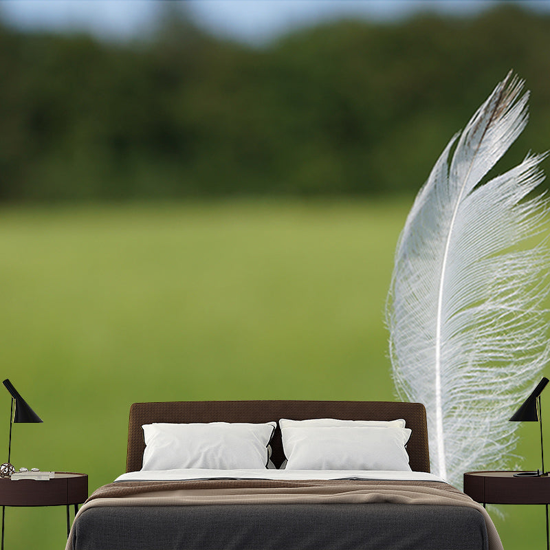 Mural Wallpaper with Feather Pattern Wall Covering for Living Room Bedroom