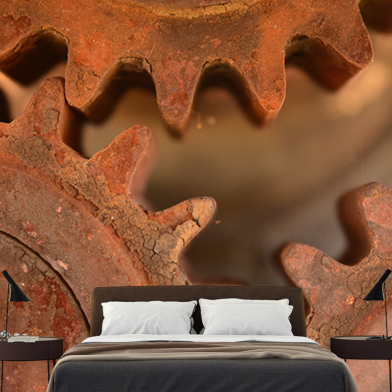 Rusty Metal Gears Mural for Living Room Decoration, Personalized Size Available