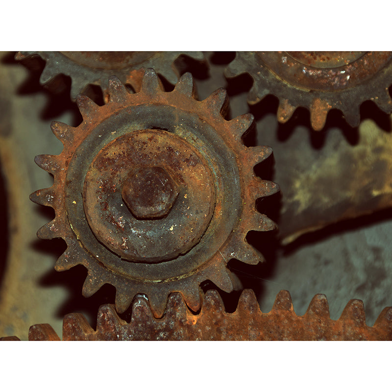 Rusty Metal Gears Mural for Living Room Decoration, Personalized Size Available