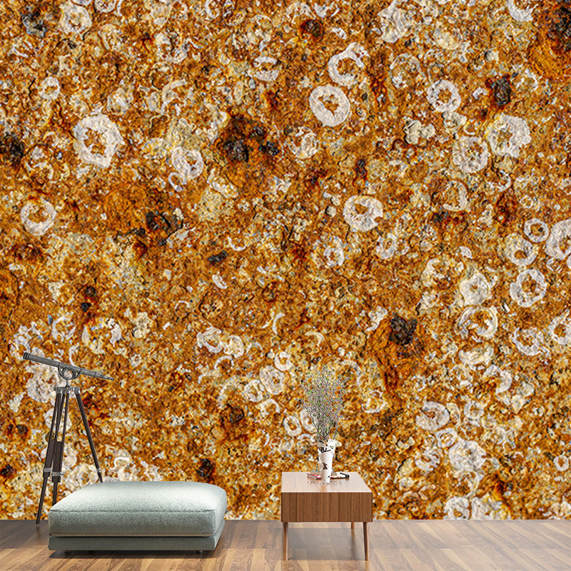Rusted Steel Mural Decal Industrial Style Wall Covering for Living Room